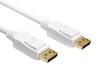 Displayport kabel 2m (hvit) Monitorkabler