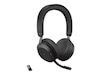 Jabra Evolve2 75 Link380a MS Stereo Black Hodesett, trådløse