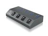 ICY BOX 4-porter USB 3.0-hub, aluminiumskabinett USB-hub