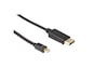 MiniDP til Displayport kabel 3m (sort) Monitorkabler