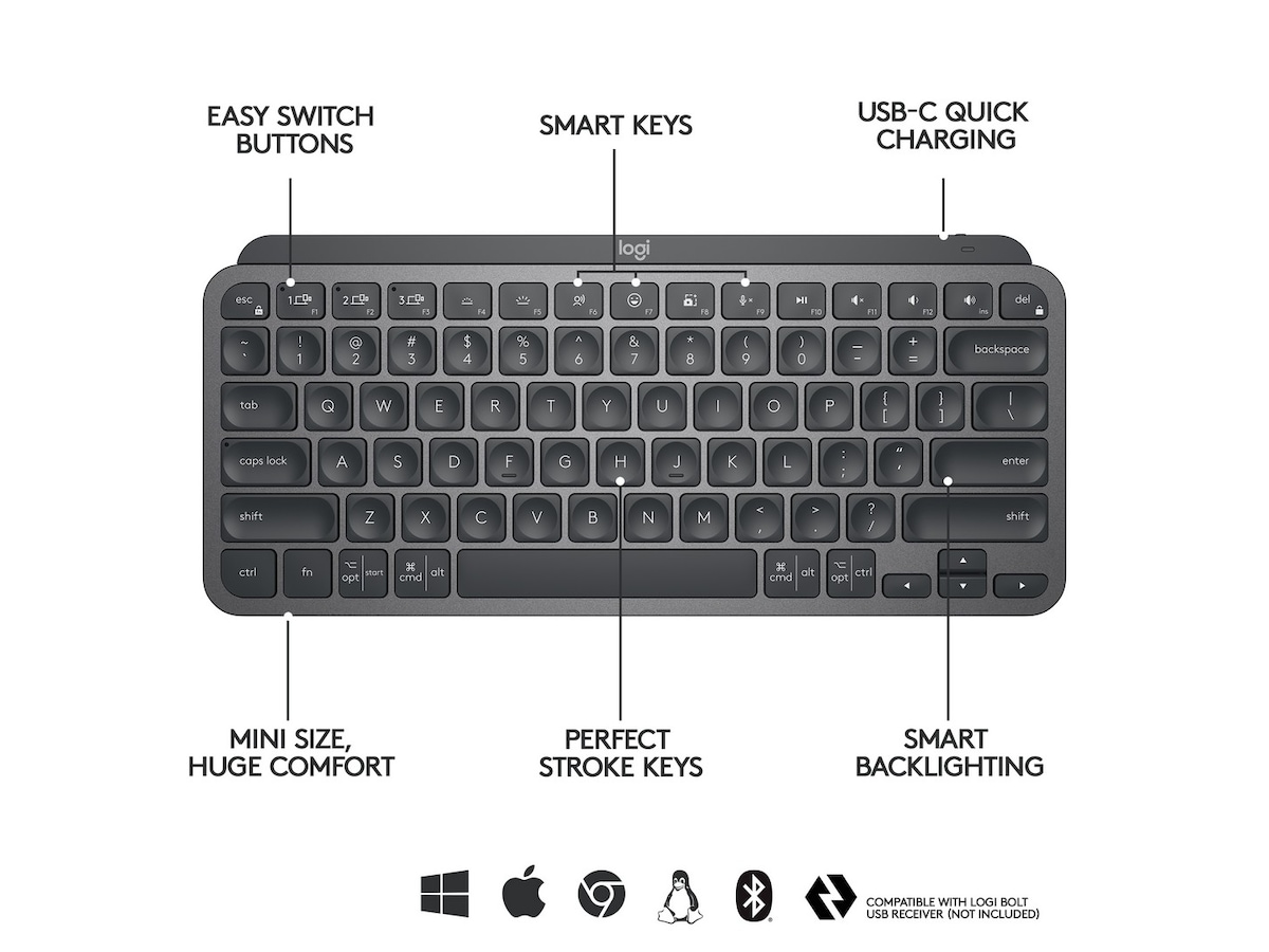 Logitech MX Keys Mini - GRAPHITE Tastatur