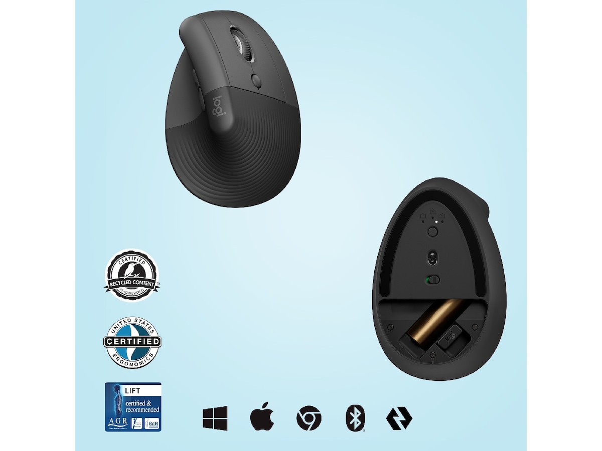 Logitech Lift Vertikal mus (graphite) Mus