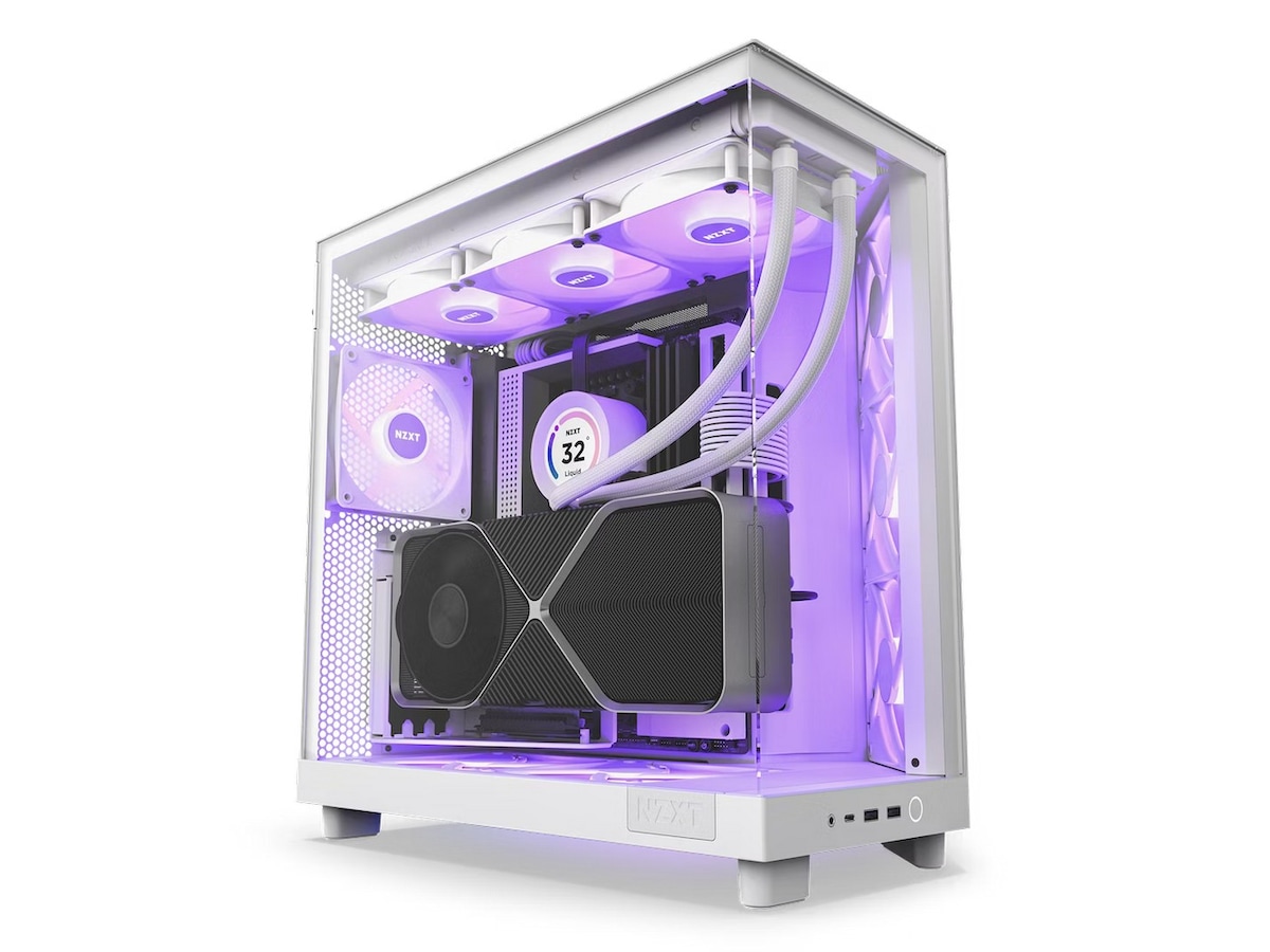 NZXT H6 Flow Case Dual Chamber Mid Tower RGB (hvit) Midi tower