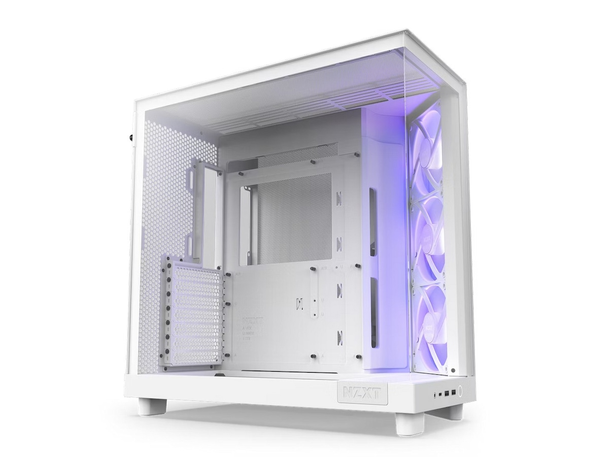 NZXT H6 Flow Case Dual Chamber Mid Tower RGB (hvit) Midi tower