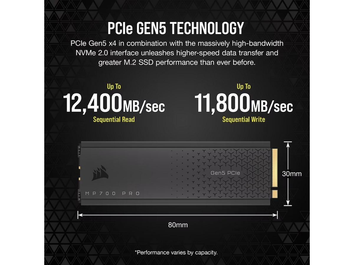 Corsair MP700 PRO 1TB NVMe PCIe M.2 SSD SSD M.2