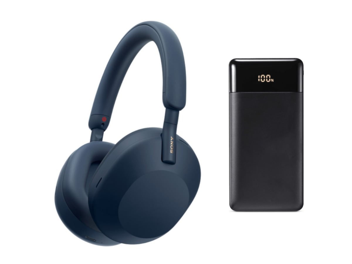 Sony WH-1000XM5 trådløse hodetelefoner, Over-Ear (blå) Trådløst