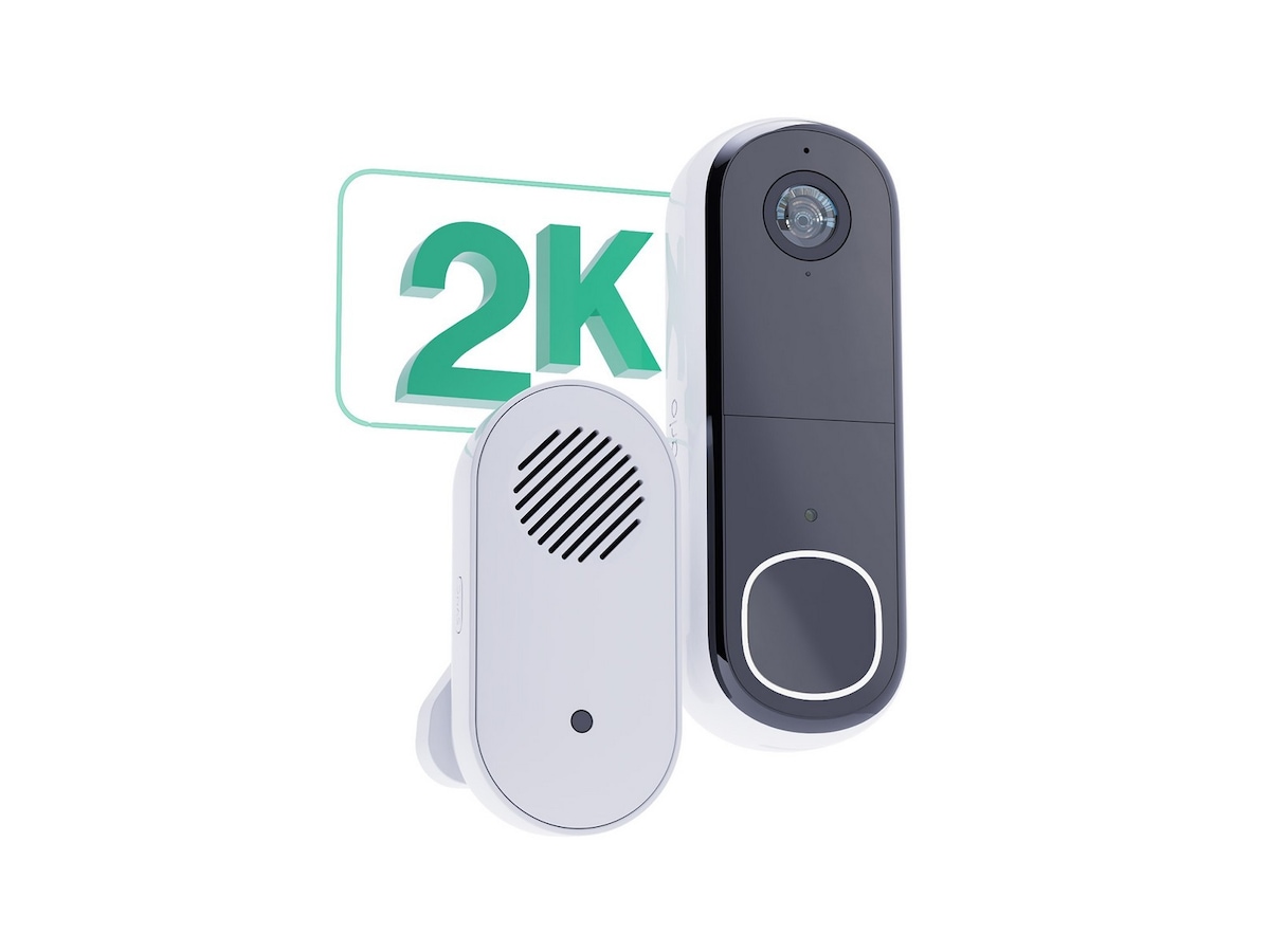 Arlo Essential 2 2K Video Doorbell med Chime 2 Ringeklokker