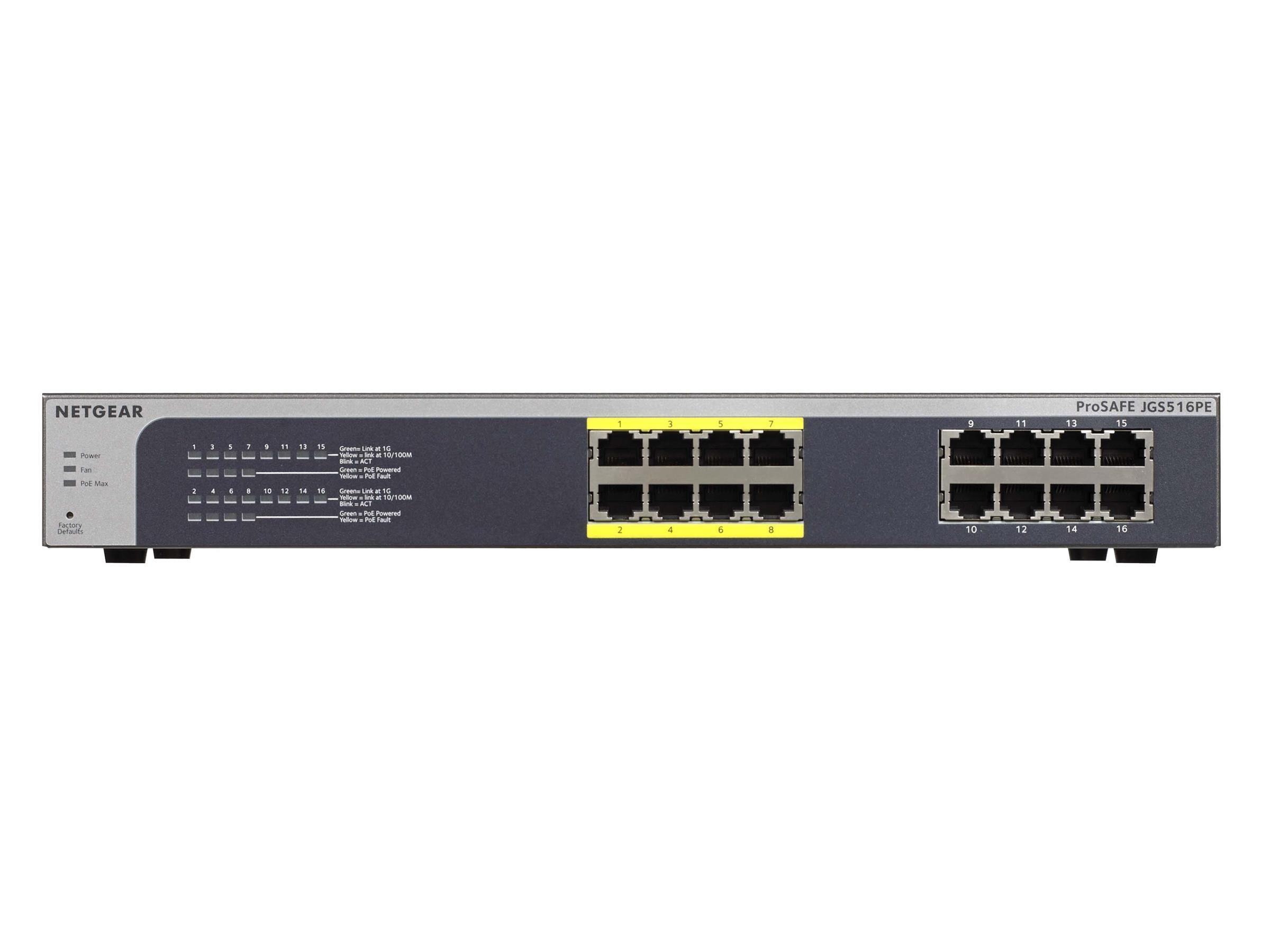 Netgear JGS516PE Web Managed Plus Switch - KomplettBedrift.no