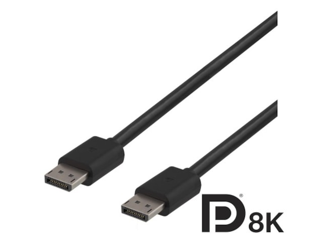 Displayport kabel 2m (sort) Monitorkabler