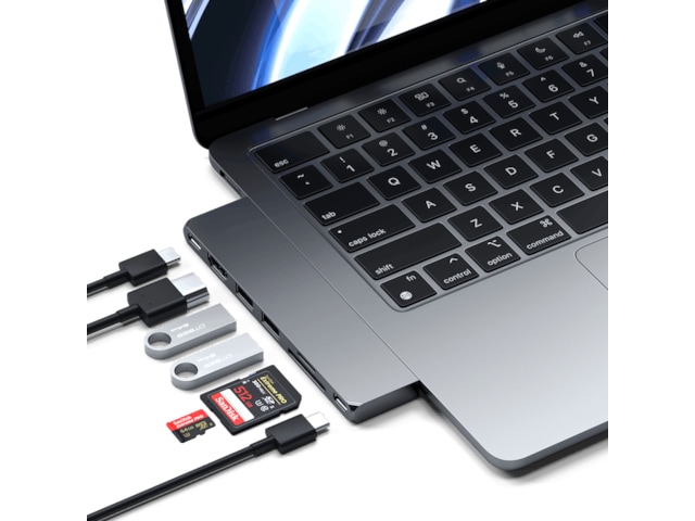 Satechi MacBook Air M2 Slim Pro Docking (space gray) Dockingstasjon