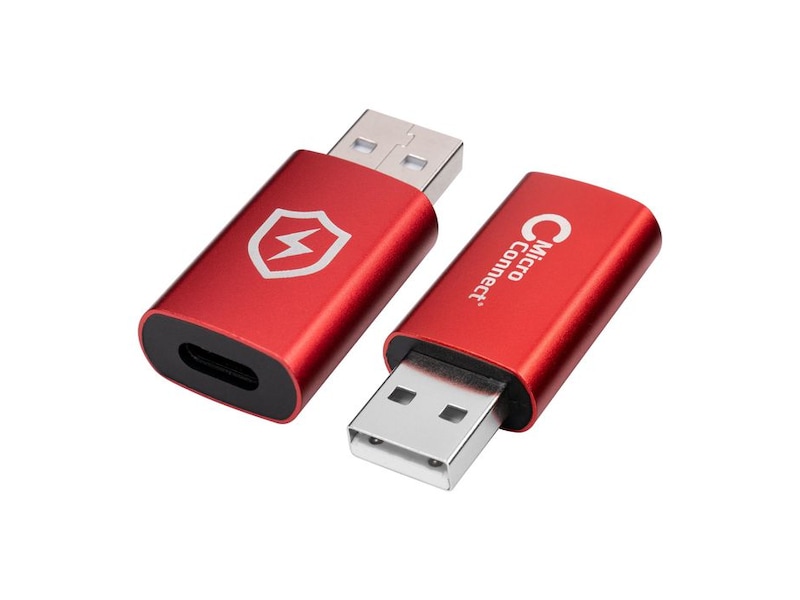 Safe Charge USB-A til USB-C USB Kondom (rød) Adapter