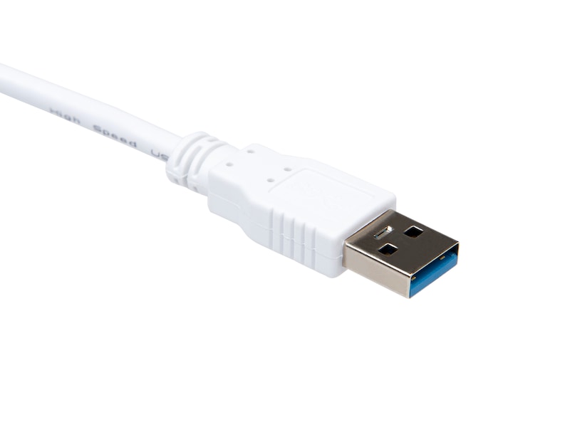 USB-A til USB-C kabel 3m (hvit) USBkabler