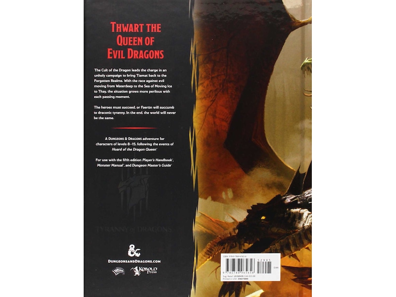 Dungeons and high quality Dragons 5e The Rise of Tiamat HC