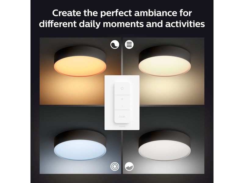 Philips Hue Enrave, medium taklampe (sort) Lamper