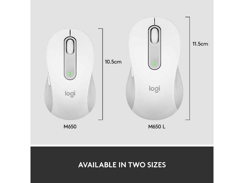 Logitech Signature M650 Large trådløs mus Offwhite Mus