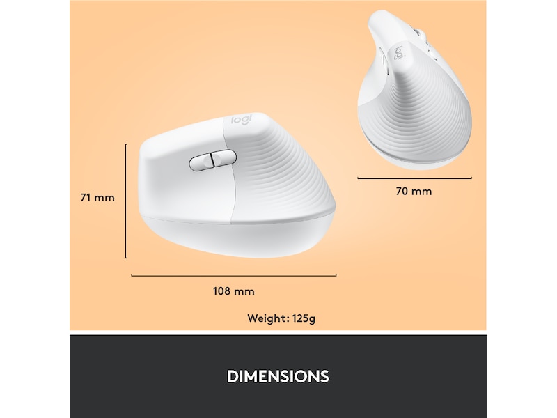 Logitech Lift Vertikal mus (off-white) Mus