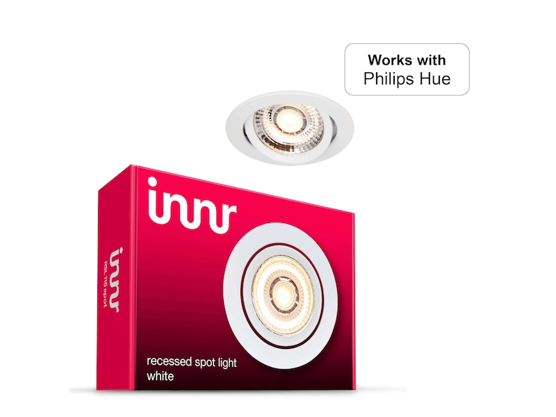 Innr smart recessed spot hvit extension - fungerer med Philips Hue Lamper