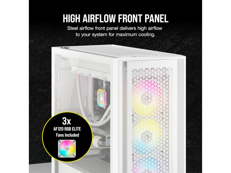 Corsair iCUE 5000D RGB Airflow Mid-Tower (hvit) Midi tower