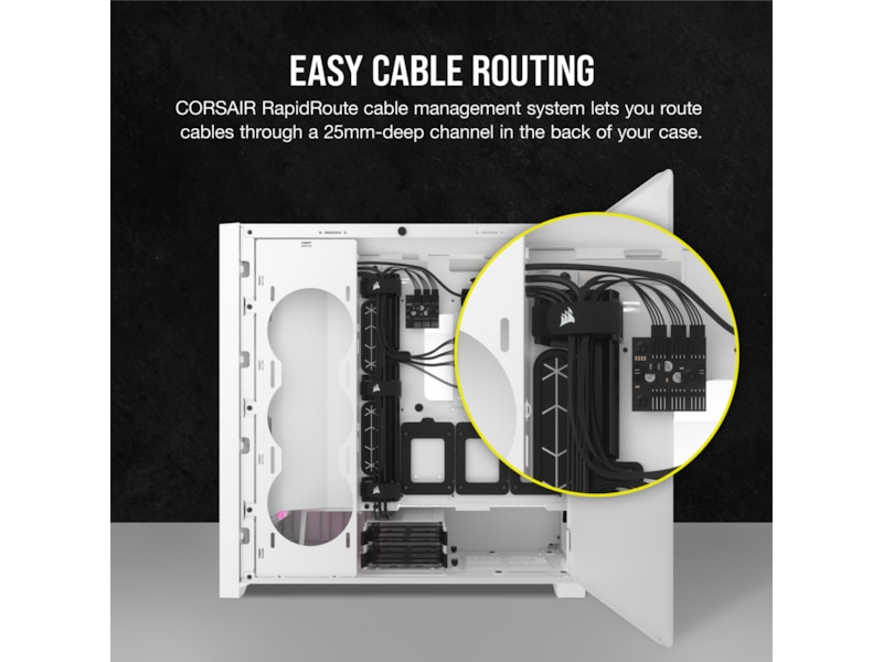 Corsair iCUE 5000D RGB Airflow Mid-Tower (hvit) Midi tower