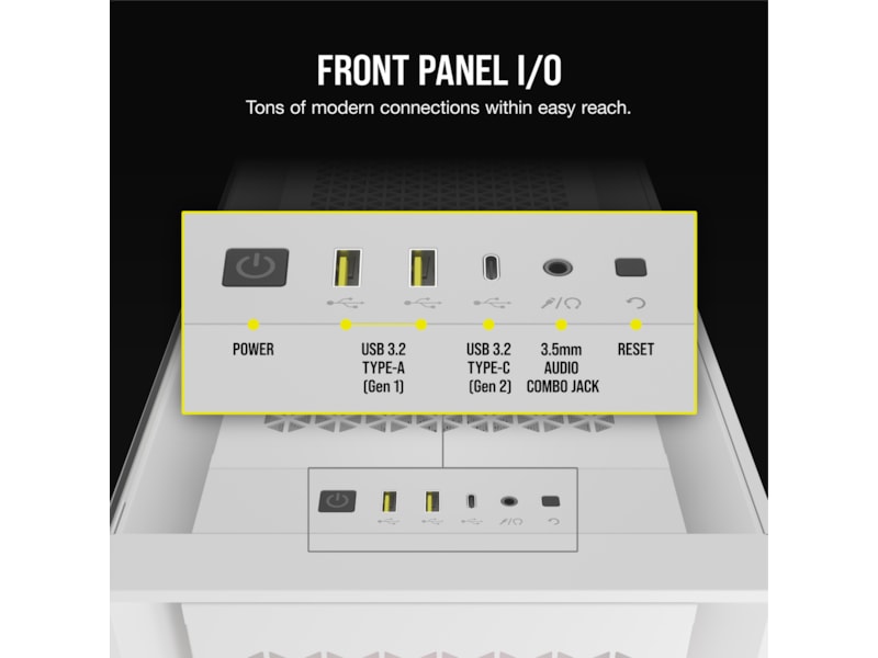 Corsair iCUE 5000D RGB Airflow Mid-Tower (hvit) Midi tower