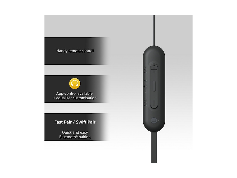 Sony WI-C100 Trådløse hodetelefoner, In-Ear (sort) Øreplugger