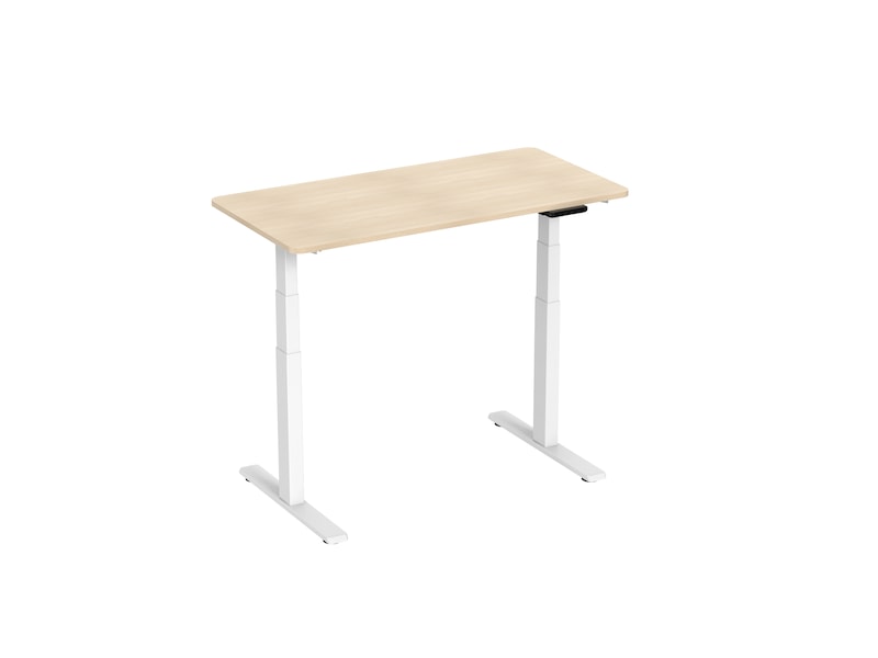 Ergonomisk Hev/Senk skrivebord 120cm (hvit/eik) Skrivebord