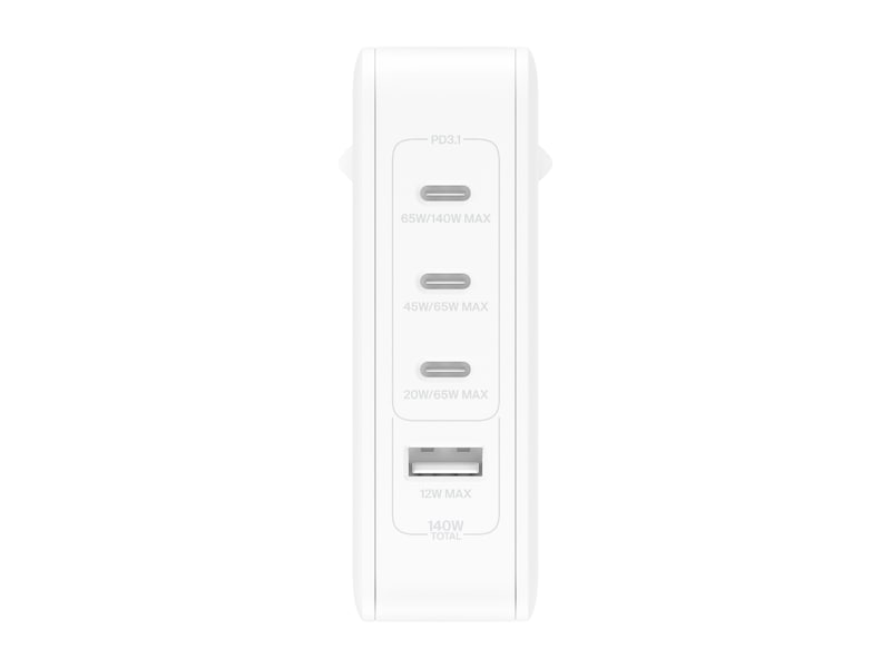 Belkin 4-port GaN 140W vegglader (hvit) Ladere