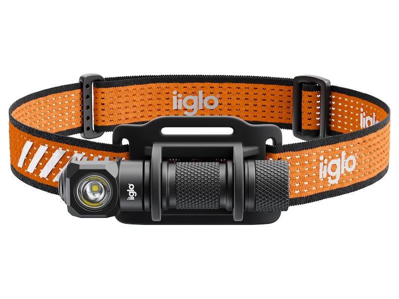 iiglo hodelykt 1000 lumen, 2-i-1 6500K Lommelykt / hodelykt