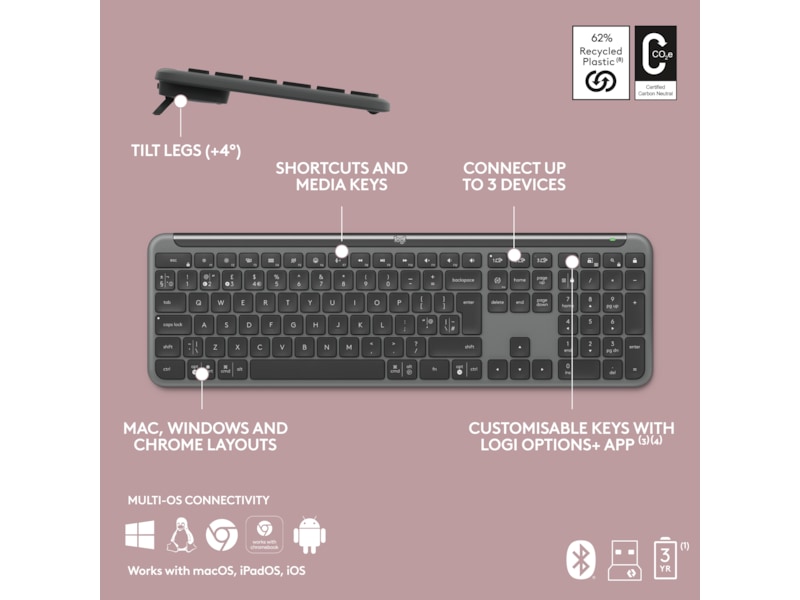 Logitech Signature Slim Combo MK950 (graphite) Mus & tastatur -kombinasjonspakker