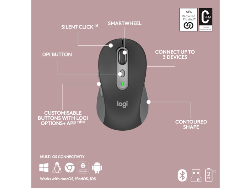 Logitech Signature Slim Combo MK950 (graphite) Mus & tastatur -kombinasjonspakker