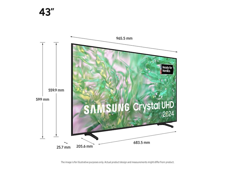 Samsung 43" DU8005 4K Crystal UHD Smart TV TU43DU8005K TV-er