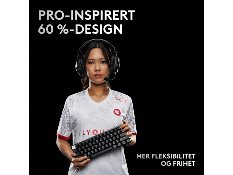 Logitech G Pro X 60 Lightspeed Tactile trådløst gamingtastatur (sort) Gaming Tastatur