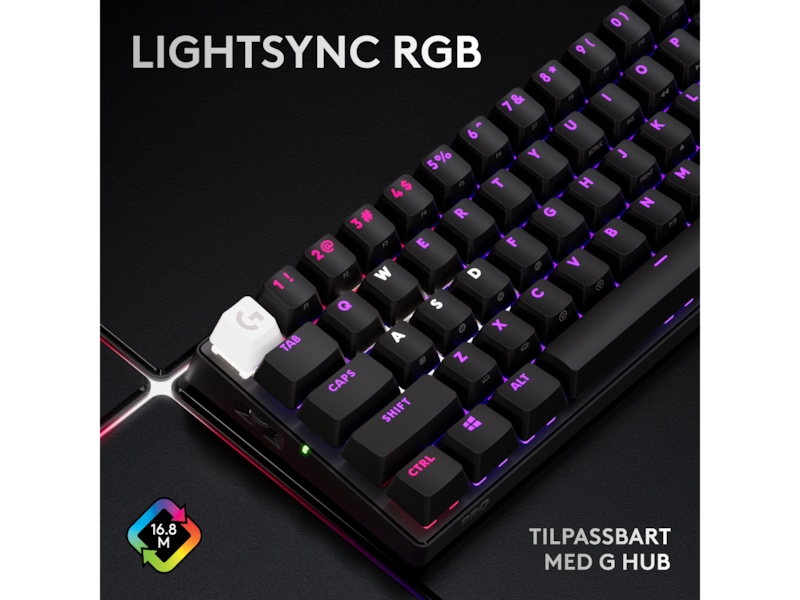 Logitech G Pro X 60 Lightspeed Tactile trådløst gamingtastatur (sort) Gaming Tastatur