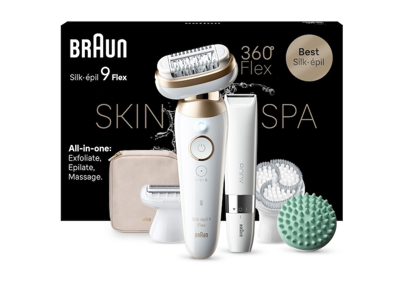 Braun Silk-épil 9 Flex 3S SkinSpa Epilator SES9-481 (hvit/gull) Ladyshave