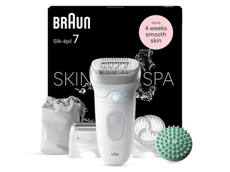 Braun Silk-épil 7 SkinSpa SE7-081 Epilator (hvit/sølv) Ladyshave