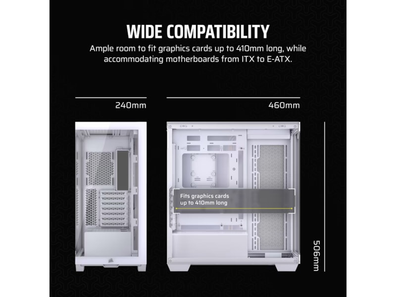 Corsair 3500X Tempered Glass Mid-Tower (hvit) Midi tower