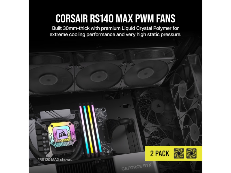 Corsair RS140 MAX PWM Thick Vifte 2pk Vifter