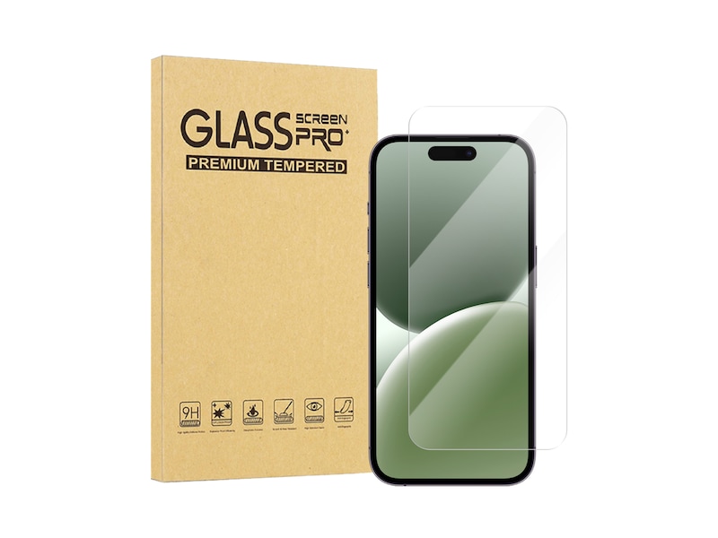 iiglo iPhone 16 Pro Clear Glass skjermbeskytter Skjermbeskyttelse