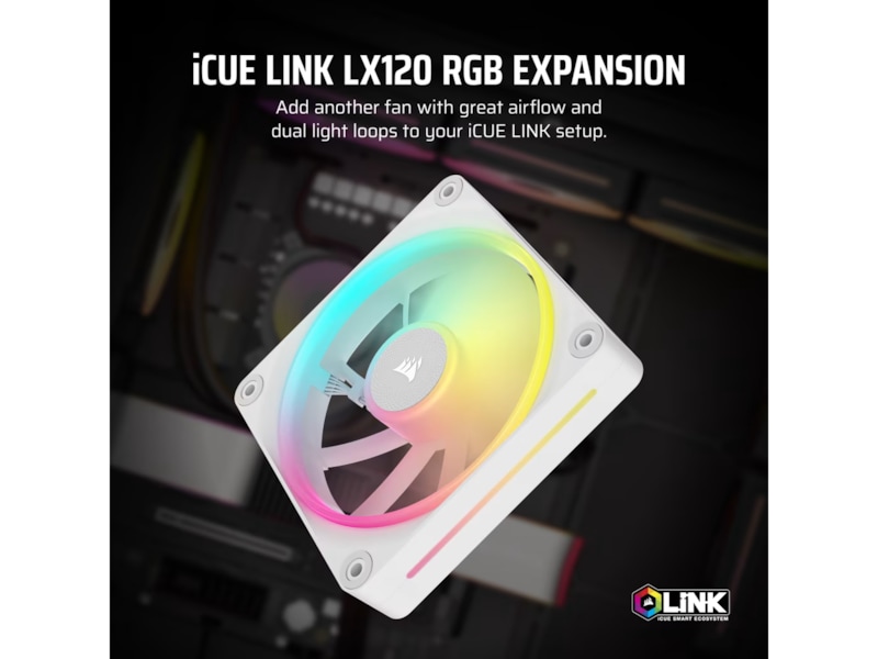 Corsair iCue Link LX120 RGB Vifte (hvit) Vifter