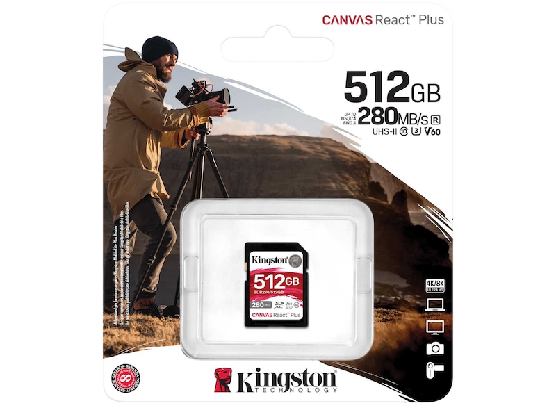 Kingston Canvas React Plus V60 512GB Kortlesere