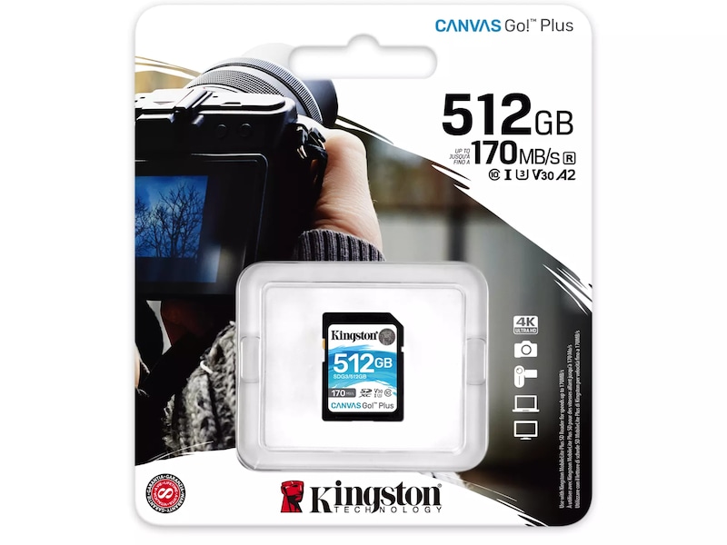 Kingston Canvas Go Plus SDXC 512GB Kortlesere