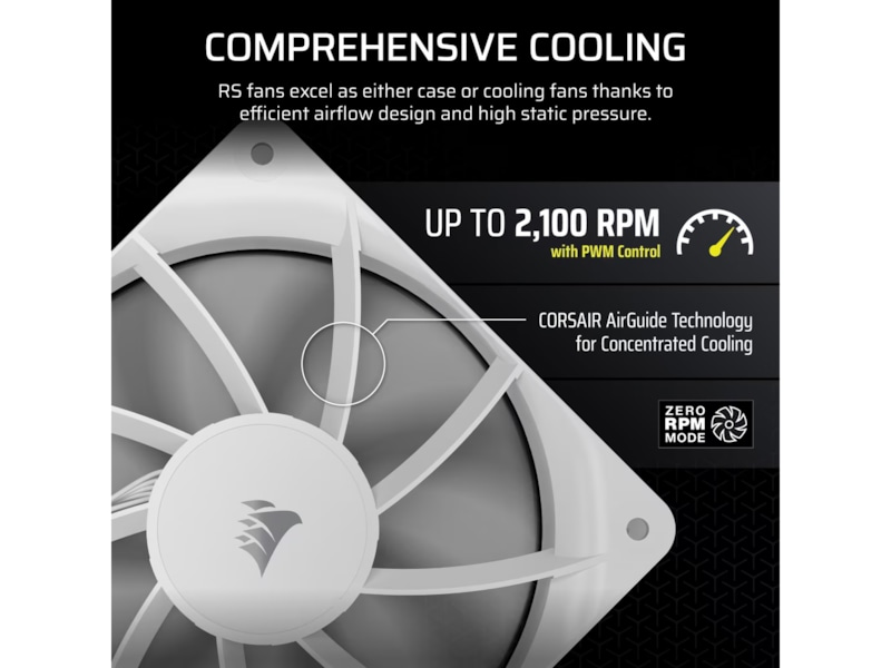 Corsair RS120 Vifte 3pk (hvit) Vifter