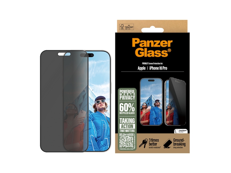 PanzerGlass iPhone 16 Pro Privacy skjermbeskytter Skjermbeskyttelse