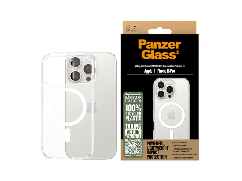 PanzerGlass iPhone 16 Pro HardCase deksel (gjennomsiktig) Deksel til mobiltelefon