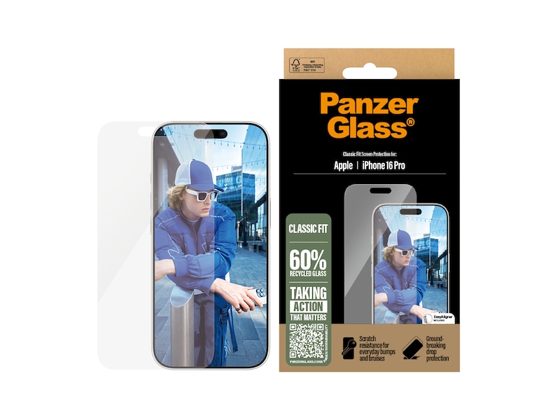 PanzerGlass iPhone 16 Pro skjermbeskytter Skjermbeskyttelse