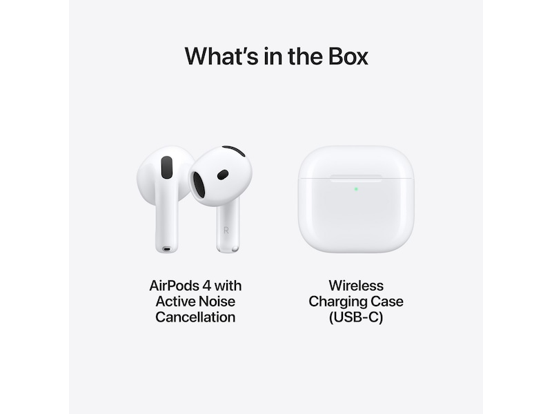 Apple AirPods 4 med Støyredusering trådløse ørepropper, In-Ear (hvit) Øreplugger