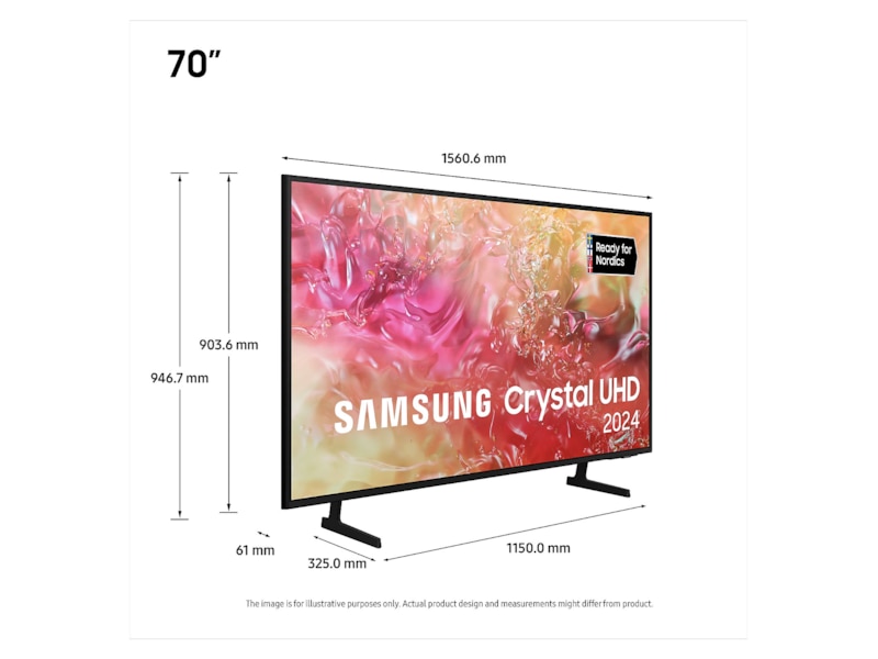 Samsung 70" DU7105 Crystal UHD 4K Smart TV TV-er