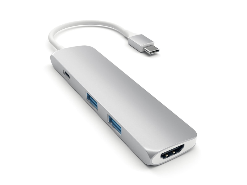 Satechi Slim MultiPort 4K Docking (sølv) USB-hub