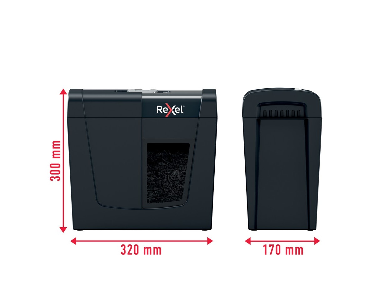 Rexel Makuleringsmaskin Secure X6, krysskutt P4 (sort) Makuleringsmaskiner