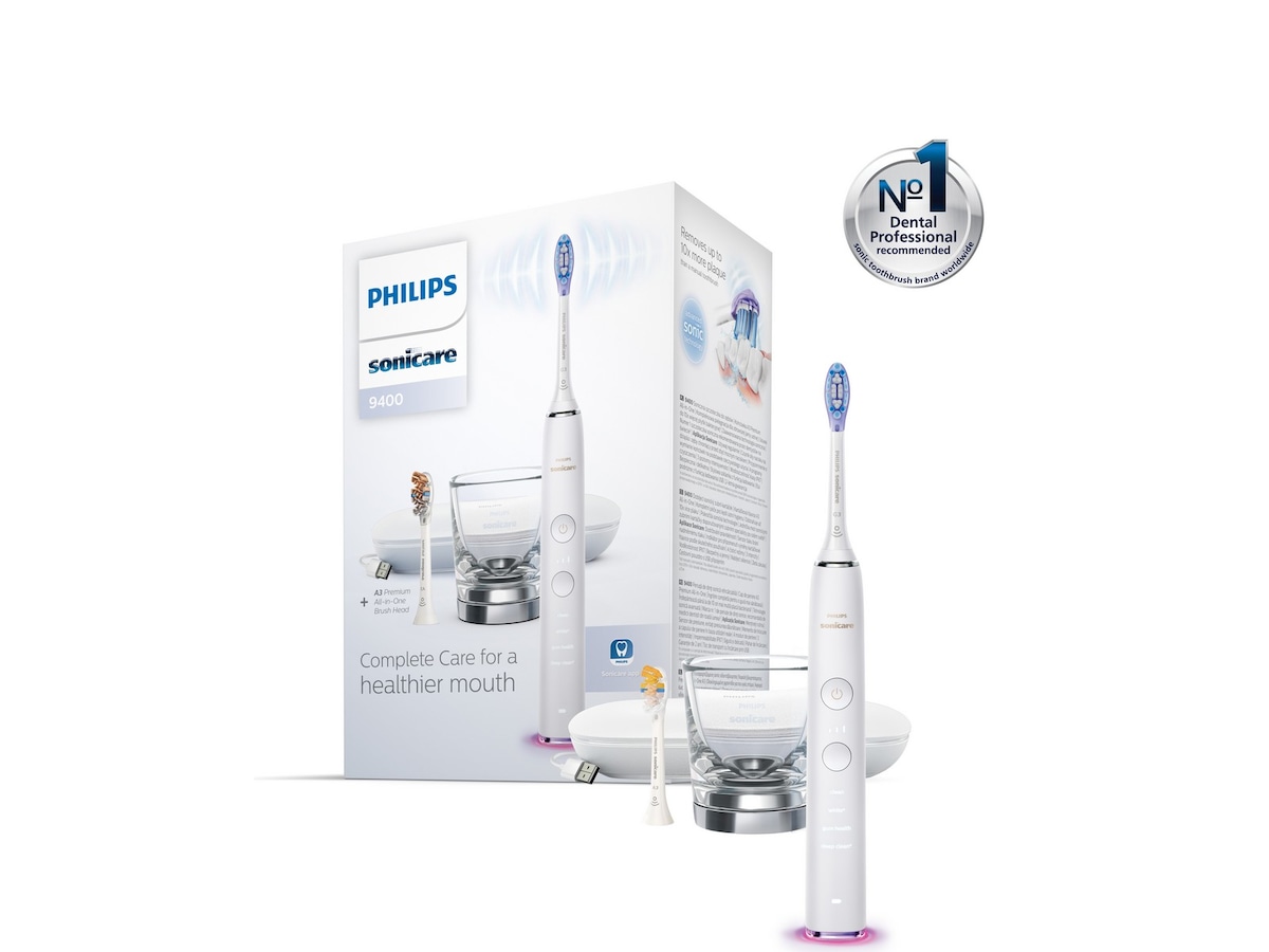 Philips DiamondClean Smart 9400 Sonic eletrisk tannbørste HX9917/88 (hvit) Tannpleie